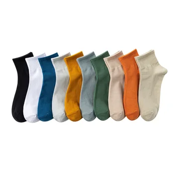 3 Чифта Чорапи Мъжки Обикновена Ежедневни Удобни чорапи Дезодорант Абсорбиращи Потта Дишащи Спортни Чорапи Ins Tide
