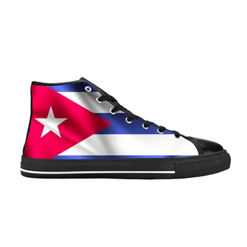 Гореща Куба, Кубинското Знаме Патриотическая Гордост Забавни Модни и Ежедневни Тъканта, Обувки С Висок Берцем Удобни Дишащи Мъжки И Дамски Маратонки С 3D Принтом