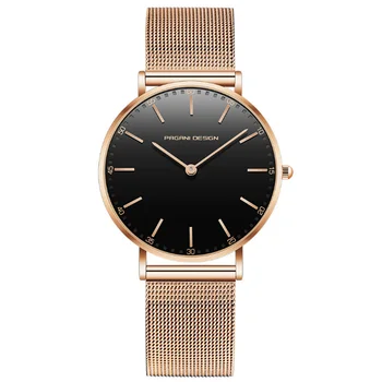 Луксозни мъжки кварцов часовник PAGANI с Тънък Корпус от Розово злато и неръждаема Стомана и каишка, бизнес Ръчен часовник като подарък A332